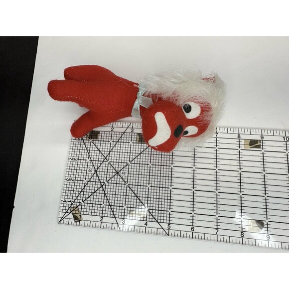 Vintage Felt Velvet Sawdust Stuffed Red Lion Made in Japan 7 Inch - Picture 7 of 7